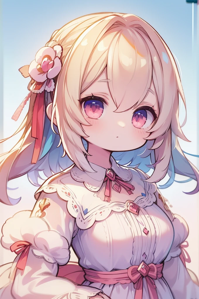 chica anime con cabello rosado y un lazo en el cabello, retrato realista kawaii, lindo personaje, beautiful art style, Moe anime art style, lindo retrato