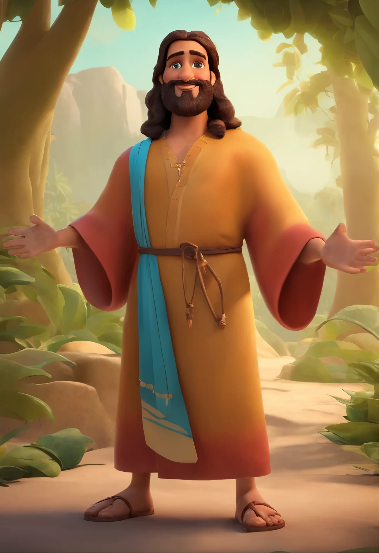 Create Cartoon Character of FELIPE DISCIPLE OF JESUS ,animation character, animation style rendering, 3D estilizado,