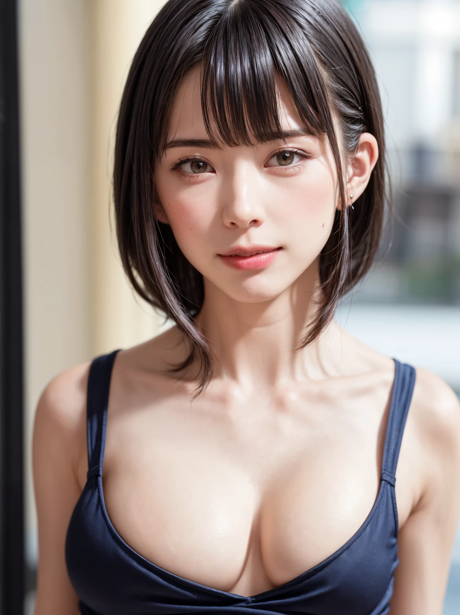 (software:1.8、masterpiece, highest quality),1 girl, alone, hyper Realistic, Realistic,Realistic, Looking at the audience, Light brown eyes:1.4,Brunette Short Bob Hair with highly detailed shiny hair, Brightly colored winter clothes, Lepangas:1.4), Outdoor, Mouth closed, Upper Body、big chest eye、eyelash、{Hugeな|big chest|Hugeなな|Mega} whole :2, chestの谷間:2、(((big chest eye、Short Bob Hair、Highlights from students、Looking at the audience、She is very beautiful and cute、show me your ears、Long neck、smile、Close your mouth and smile、Beautiful teeth in bangs)))、ideal body shape、（Norway covered in snow in winter）、美しいLong neck:1.4、(({Huge|big|Hugeな|Mega} chest, chestの谷間:2))、(((Portraiture:2)))、Perfect Anatomy