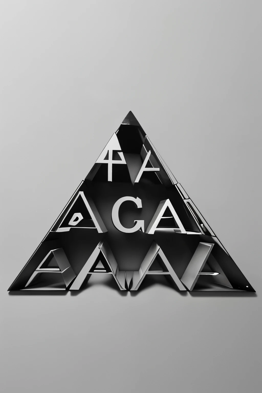 a pyramid style symbol using the letters, A e M,