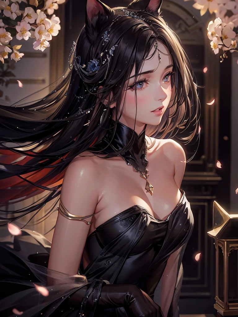 masterpiece, Best quality, (чрезвычайно подробные обои CG Unity 8k), (Best quality), (Best Illustration), (best shadow), absurdity, Realistic lighting, (abyss), beautiful detailed glow, painter Peter Morbacher, Sakura Branches, sakura flowers, glowing eyes