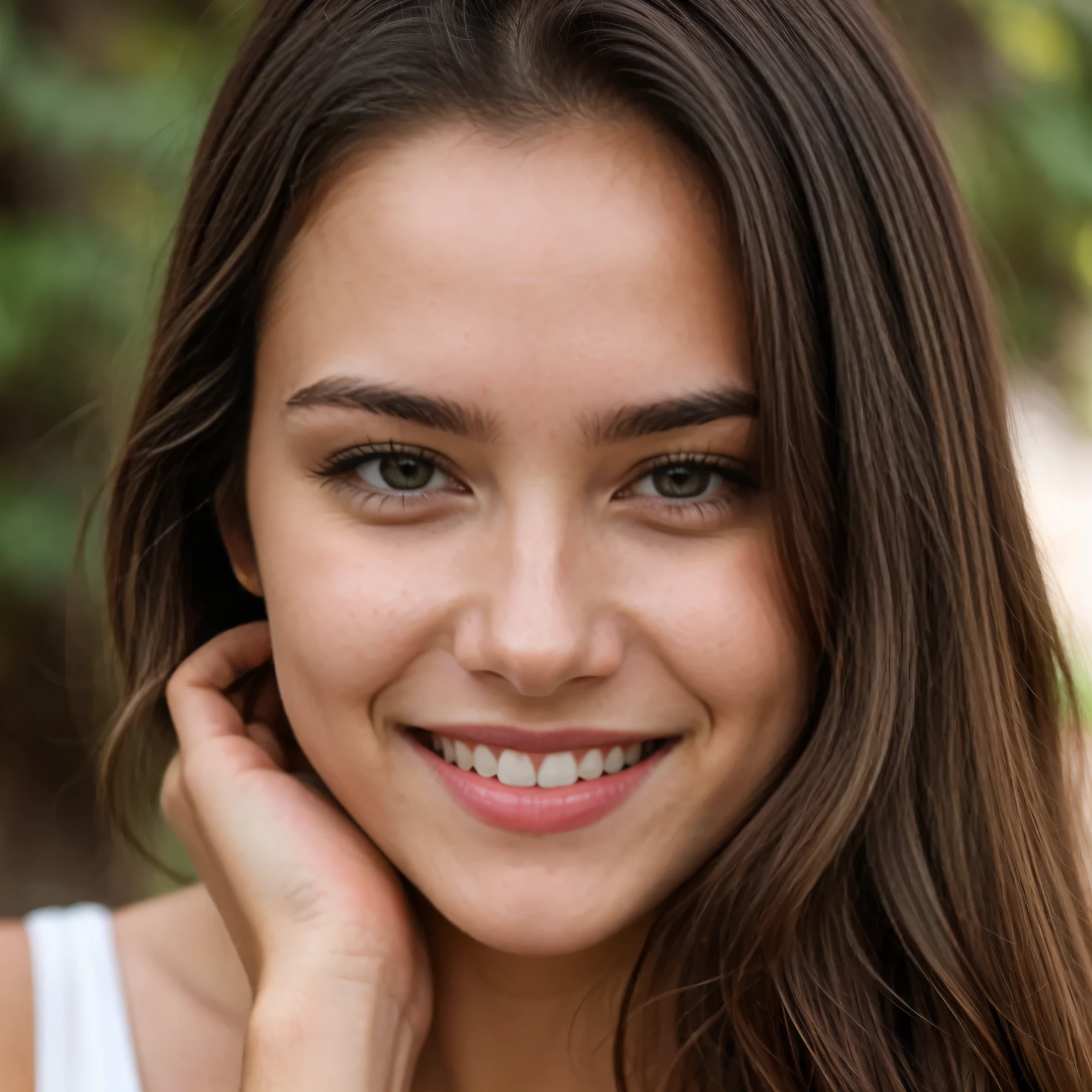 Bella walker, medium close up, smile, looking at camera