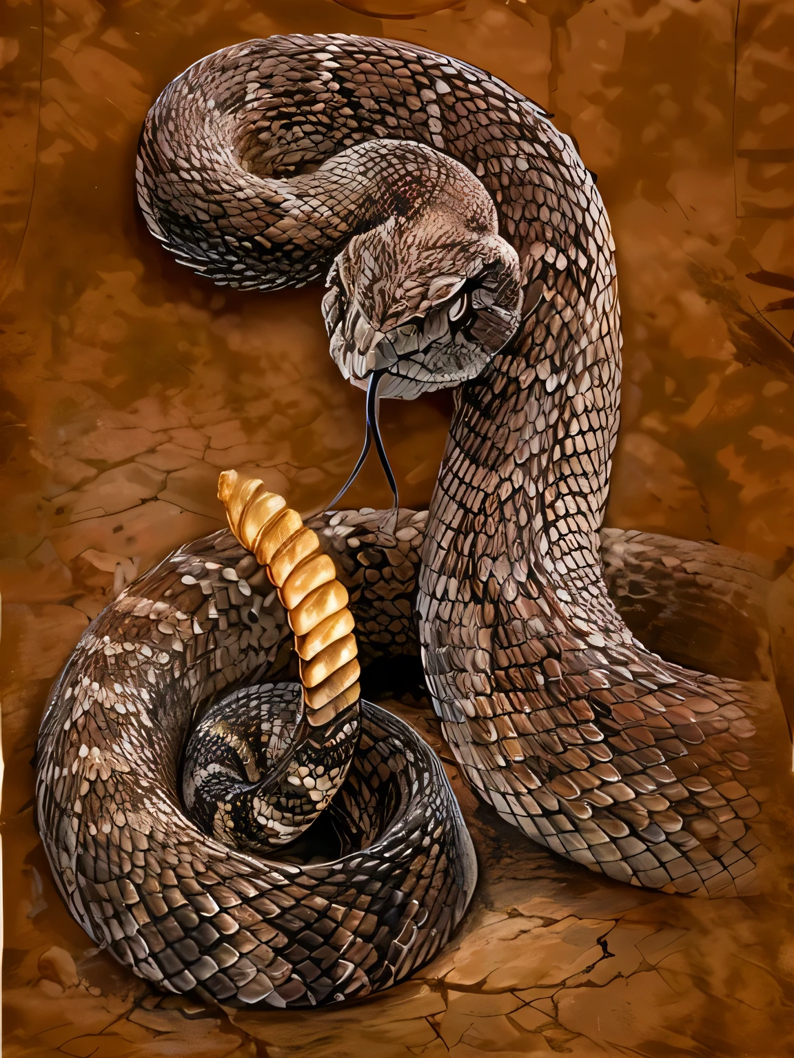 arafed cobra with a piece of bread in its mouth, coiled realistic serpentes, cobra art, cobra body, serpente body, highly detailed cobras, cobra body. muitos grandes, cobra, serpente, cobra scales, por David B. Mattamente, por Ron Walotsky, por Randy Gallegos, cobras, cobra oil skin