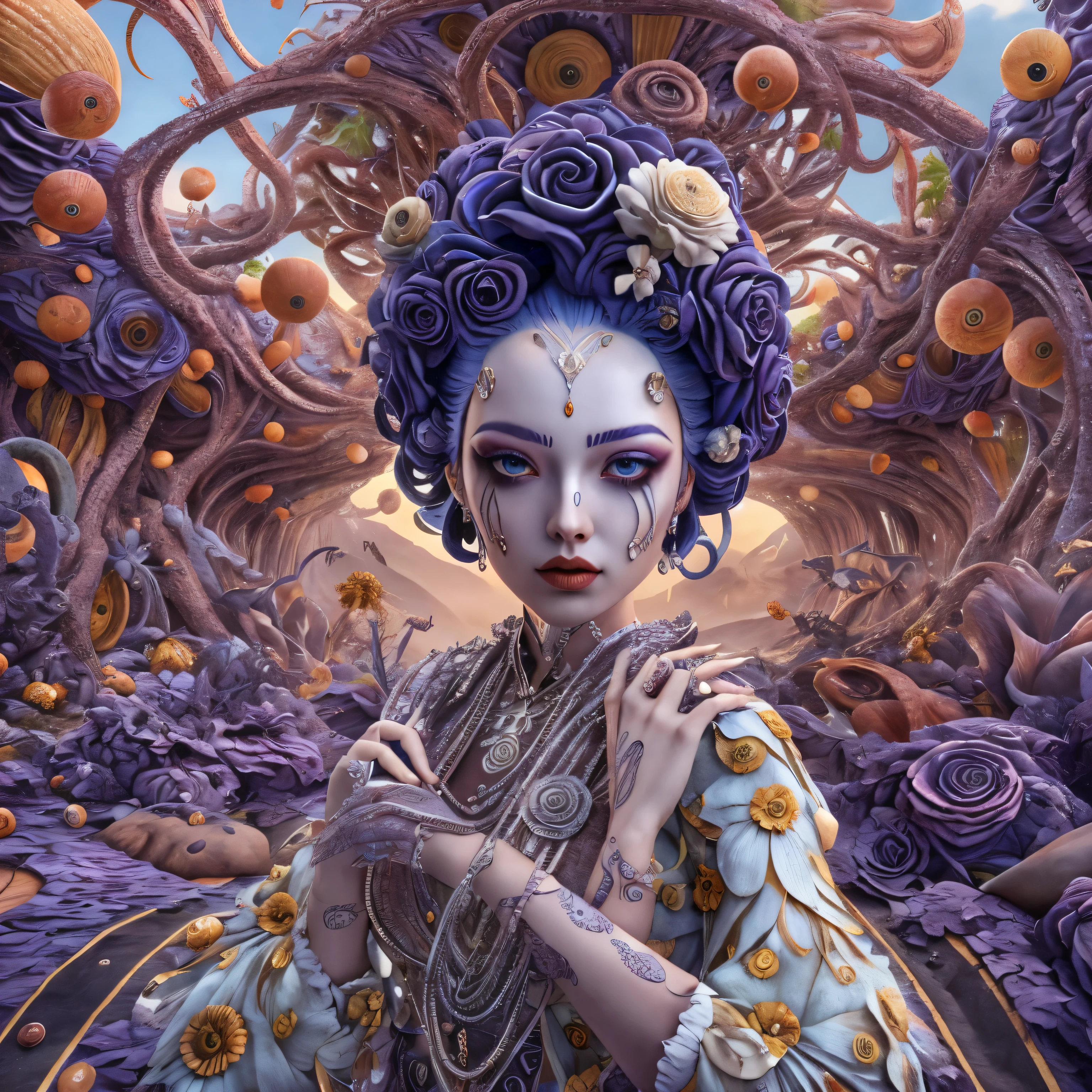 (jazz band, piano:1,8),Wantz Monster Design,Interesting,High color saturation,Swirl,Surreal, very detailed,hyperstereoscopy,Mukoi,Drip Style - Paint - 1900,Tentacles,Round eyes,ray caesar、Hannah Hatch、Digital Art by Stephen Burroughs, 3D Rendering, Cracked clay, Gothic, Bright colors, Supersaturation, depth, spiral, Fibonacci sequence, shell, Flowers, Teeth, tunnel, Unreal environment, Fractal geometry, game assets, Cityscape, modern makeup, Long eyelashes, Raindrops, Chiffon dress, Rococo, Bangles, punk, Destructive art, mudy, mud, skiff, Mid-cut jeans, Specular Highlights, consider, Ambient Occlusion Rendering, detailed, Parade Square, ((contour)), Armature, detailed, Elaborate, Complex, desert, Mountain々, cart, car, Stormy Skies, moonlight