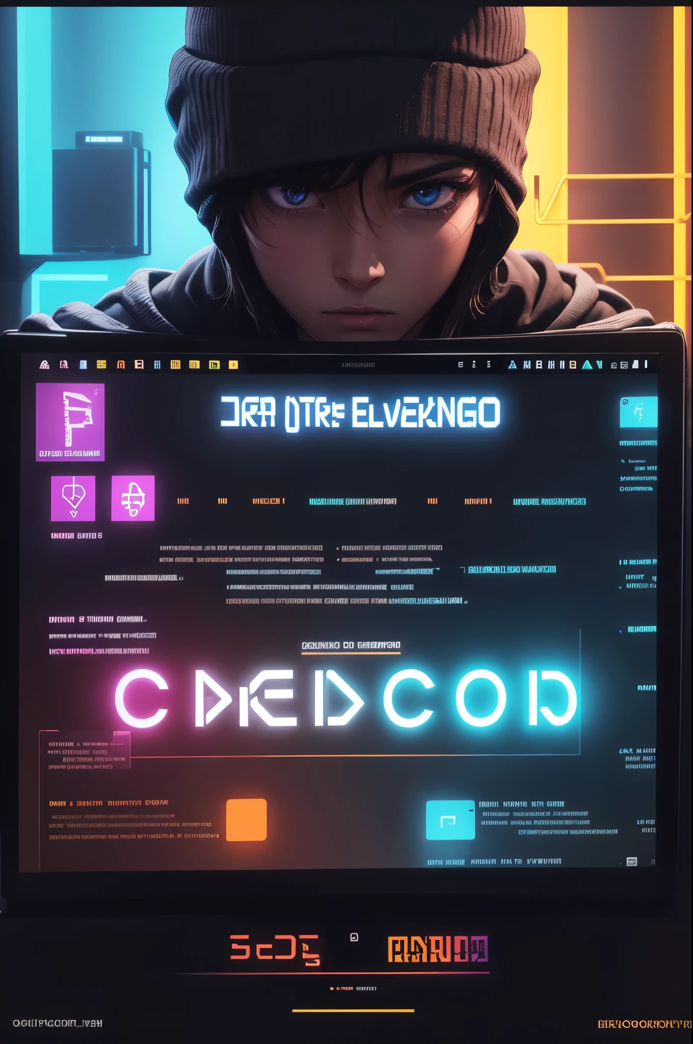 imagen de codigo, texto de funciones de colores, codigo de javascript, text, neon screen, pantalla de colores, fondo negro, habitacion oscura, mucho texto, too much text, light