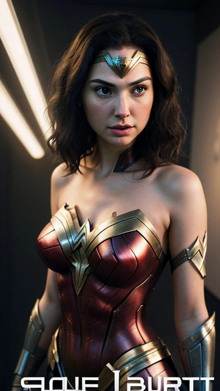 ((Movie premiere poster)), Gal Gadot, wonder women, Naked,looks into camera,woman , Perfect eyes, Beautiful face,pale brown hair, short detailed hair, bobo head, side parted hair,dynamicposes, Realisticstyle, The scene in which the film was made is depicted,((best qualtiy)), ((tmasterpiece)), (k hd:1.3), 。.。.。.。.。.。.。.3D, big breasts beautiful (cyber punk perssonage:1.3) young, photographers,camera,Makeup artist,director,(Scenes:Studio 1.7), (hdr:1.5), (pastel colour:1.2), ultra - detailed, (Art Station:1.5), Cinematic, warm lights, Light effect, Dramaticlight, (Intricate details:1.1), the complex background, (greg rutkovsky:0.8), (Teal and orange:0.4),((Movie Premiere Poster 1.8)),