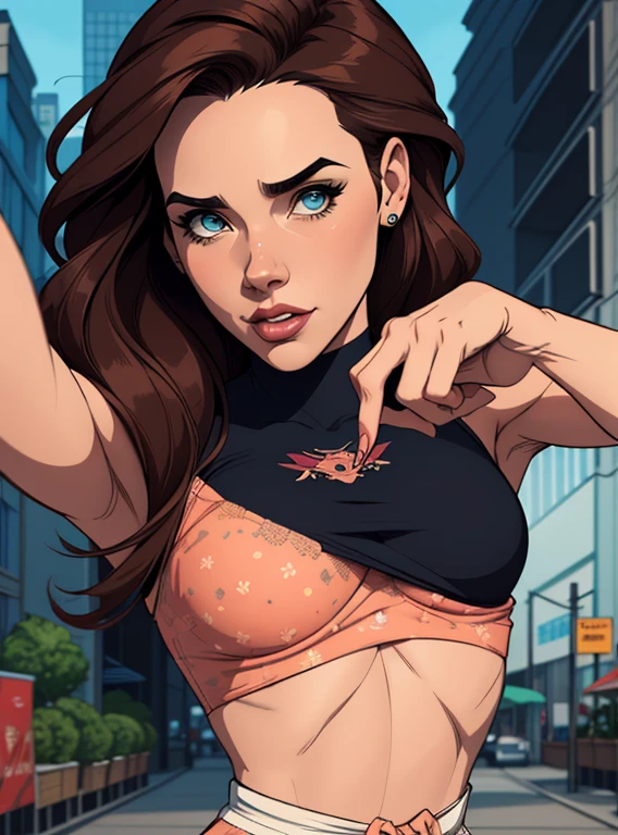 (estilo de desenho animado:1.2), Imagem de desenho animado de uma mulher com grande cabelo rosa, cups and coffee, garota funky super fofa, Ilustra??o estilo desenho animado, estilo de arte dos desenhos animados, estilo de arte dos desenhos animados, digital illustration style, design de personagens altamente detalhado, arte digital detalhada fofa, City fan art, Design de personagens de retrato, beautiful digital illustration, retrato de alta qualidade, Arte em quadrinhos, Retrato de design de personagens, Fundo floral Personagem mulher ninja com marcas de guerras Imagem de desenho animado de uma mulher .Ilustra??o estilo desenho animado, estilo de arte dos desenhos animados, estilo de arte dos desenhos animados, digital illustration style, design de personagens altamente detalhado, arte digital detalhada coragem, Forest fan art, Design de personagens de retrato, beautiful digital illustration, retrato de alta qualidade, Arte em quadrinhos, mulher jovem cabelo com transas lindas . Beautiful lined eyes Medium large bust and wonderful sexy clothes. image expression of sexual desire from waist to head illustration Jennifer Connelly and Salma haiek
