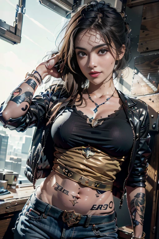 (Mesterpiece, best quality),((((dramatic))), (((gritty))), (((intense))) film poster featuring a young woman as the central character. She stands confidently in the center of the poster, wearing a stylish and edgy outfit, with batik motive, with a determined expression on her face. The background is dark and gritty, with a sense of danger and intensity. The text is bold and attention-grabbing, with a catchy tagline that adds to the overall feeling of drama and excitement. The color palette is mainly dark with splashes of vibrant colors, giving the poster a dynamic and visually striking appearance,tachi-e
(magazine:1.3), (cover-style:1.3), fashionable, woman, vibrant, outfit, posing, front, colorful, dynamic, background, elements, confident, expression, holding, statement, accessory, majestic, coiled, around, touch, scene, text, cover, bold, attention-grabbing, title, stylish, font, catchy, headline, larger, striking, modern, trendy, focus, fashion,