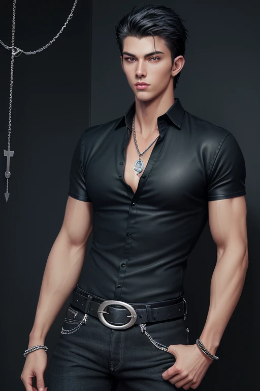 The tentacles lifted and tore off the clothes from a handsome young guy of seventeen with large round voluminous lush buttocks and a thin waist, splashing white sticky liquid on him , in torn tango panties two sizes too small, daring hairstyle, photorealism, follow the description exactly