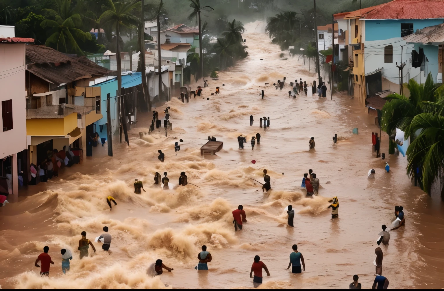 Torrential rains caused serious flooding in the Dominican Republic