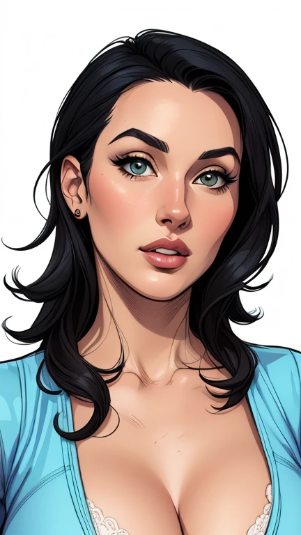 estilo de desenho animado:1.2), Monica Bellucci Brazilian woman draw ART Artline white background woman Cartoon image of a woman , roupas sensuais , garota super valente destemida , cartoon style illustration, estilo de arte dos desenhos animados, estilo de arte dos desenhos animados, digital illustration style, design de personagens altamente detalhado, arte digital detalhada fofa, City fan art, design de personagem retrato, beautiful digital illustration, retrato de alta qualidade, arte em quadrinhos, retrato do design do personagem, white background Busty without clothes and medium breasts female character cartoon style dressed in Fallout 4 uniform Monica Bellucci