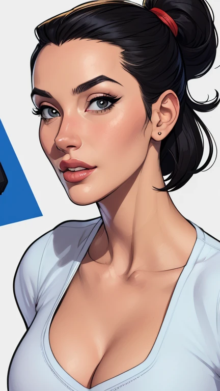 estilo de desenho animado:1.2), Monica Bellucci Brazilian woman draw ART Artline white background woman Cartoon image of a woman , roupas sensuais , garota super valente destemida , cartoon style illustration, estilo de arte dos desenhos animados, estilo de arte dos desenhos animados, digital illustration style, design de personagens altamente detalhado, arte digital detalhada fofa, City fan art, design de personagem retrato, beautiful digital illustration, retrato de alta qualidade, arte em quadrinhos, retrato do design do personagem, white background Busty without clothes and medium breasts female character cartoon style dressed in Fallout 4 uniform Monica Bellucci