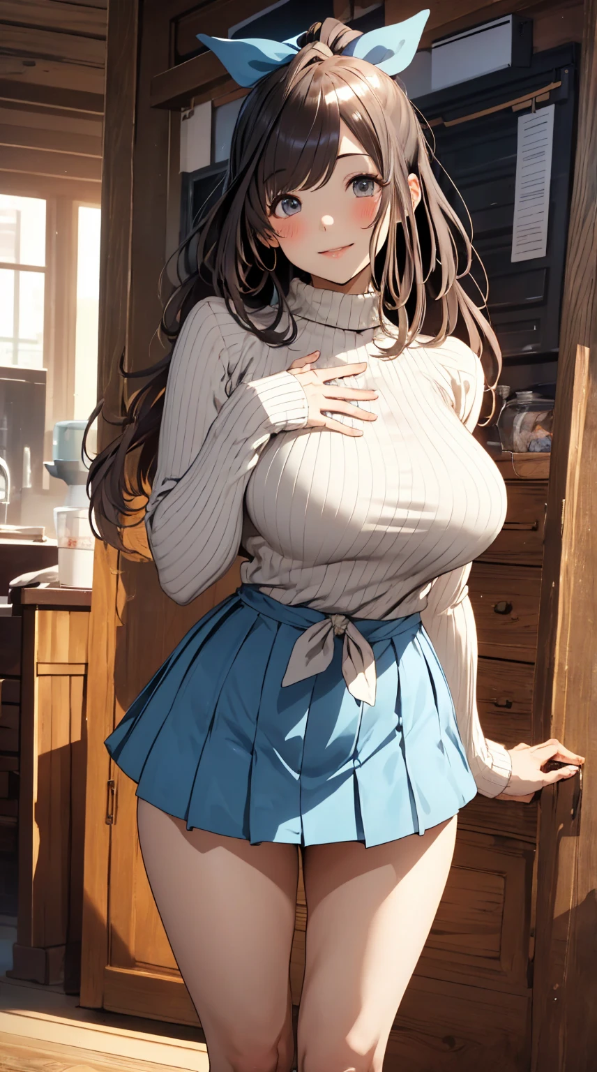 masterpiece,8k,top quality,1 cute
girl,ultra large brest,tyte west,a few open red mouth,red tieek,goddess smile,many wet skin,big blue eyes,full body:1.4,many
shyny clothes,transparent tight-fitting white turtleneck sweater, transparent shiny red miniskirt,