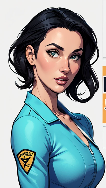 estilo de desenho animado:1.2), Monica Bellucci Brazilian woman draw ART Artline white background woman Cartoon image of a woman , roupas sensuais , garota super valente destemida , cartoon style illustration, estilo de arte dos desenhos animados, estilo de arte dos desenhos animados, digital illustration style, design de personagens altamente detalhado, arte digital detalhada fofa, City fan art, design de personagem retrato, beautiful digital illustration, retrato de alta qualidade, arte em quadrinhos, retrato do design do personagem, white background Busty without clothes and medium breasts female character cartoon style dressed in Fallout 4 uniform Monica Bellucci