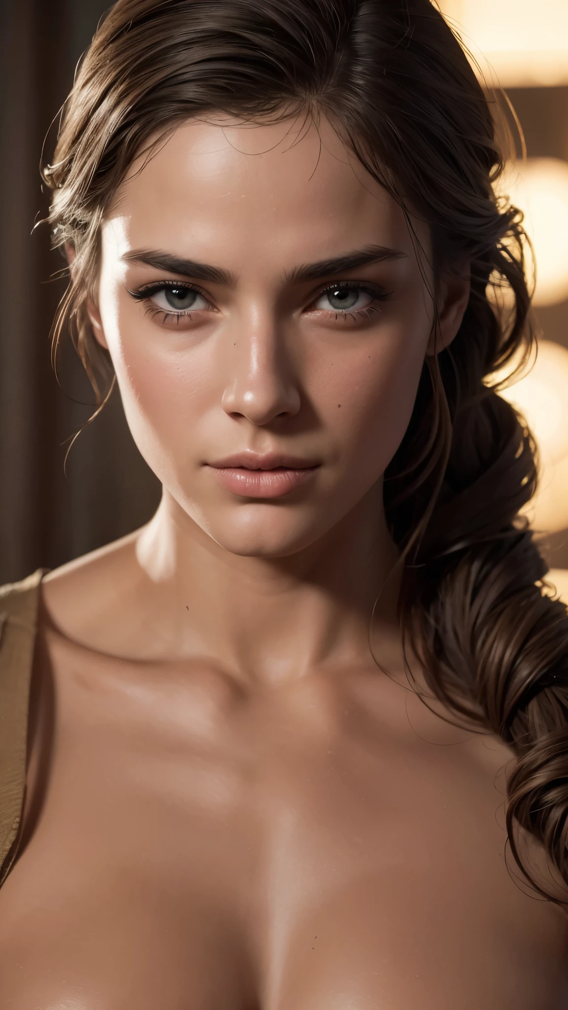 ((Very nsfw))(best quality,4k,8k,highres,masterpiece:1.2),ultra-detailed,(realistic,photorealistic,photo-realistic:1.37),HDR,physically-based rendering,professional,vivid colors,Kassandra Assassin's Creed,beautiful detailed lips,beautiful detailed eyes,long eyelashes,extremely detailed face,super detailed lighting,naked, no clothing,seductive pose