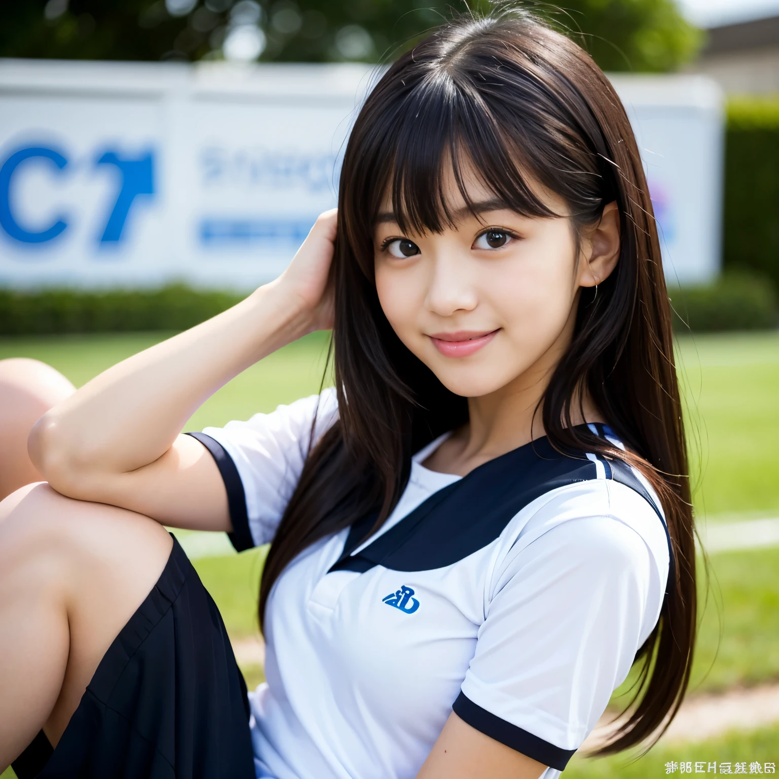 Best-quality, Masterpiece, Ultra-High-Resolution, (Photorealistic:1.4), Raw-Photo, 1girl, the
most famous Japanese idol, wearing only tennis-uniform, extremely cute face, extremely beautiful big-eyes, extremely beautiful hair, extremely beautiful body, extremely beautiful thighs, innocent-smile, dynamic-pose