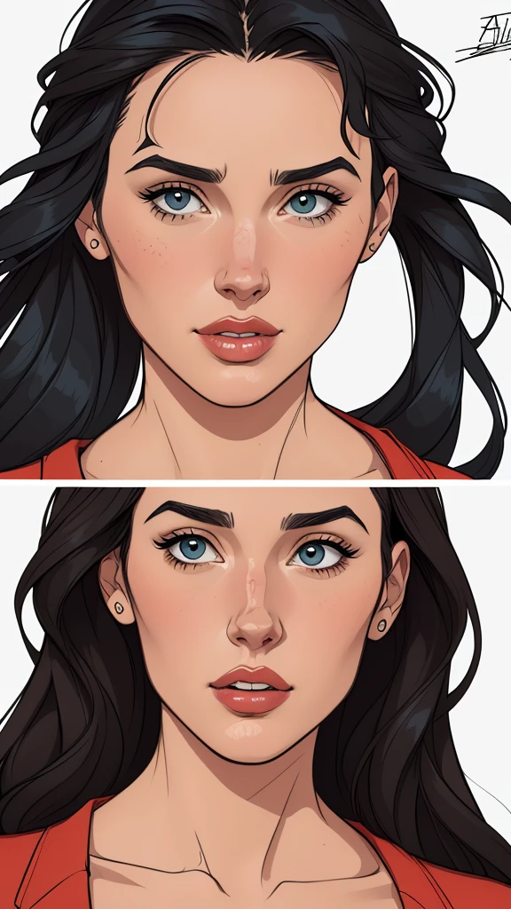 estilo de desenho animado:1.2), Monica Bellucci and Jennifer Connelly Brazilian woman draw ART Artline white background woman Cartoon image of a woman , roupas sensuais , garota super valente destemida , cartoon style illustration, estilo de arte dos desenhos animados, estilo de arte dos desenhos animados, digital illustration style, design de personagens altamente detalhado, arte digital detalhada fofa, City fan art, design de personagem retrato, beautiful digital illustration, retrato de alta qualidade, arte em quadrinhos, retrato do design do personagem, white background Busty without clothes and medium breasts female character cartoon style dressed in Fallout 4 uniform Monica Bellucci and Jennifer Connelly 