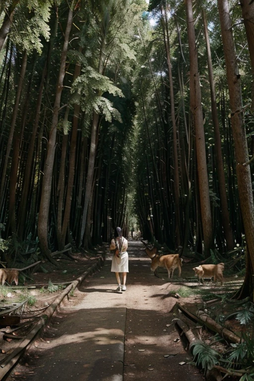 Reem walks through the forest, looking at the damage caused by climate change. It was decided to gather animals to discuss the situation.

