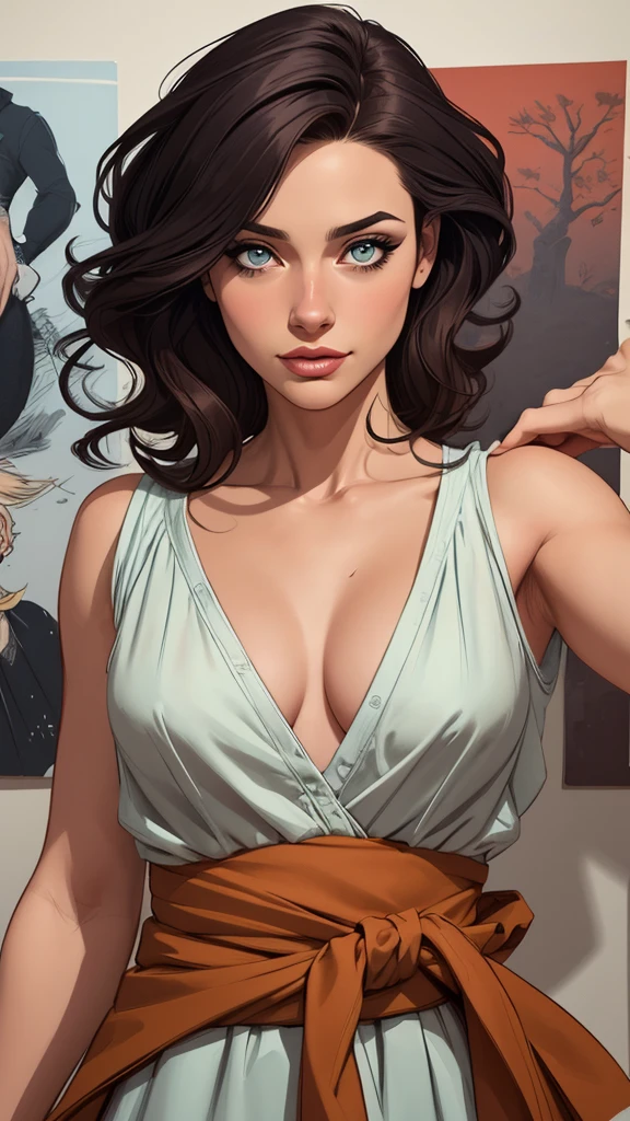 Personagem mulher ninja com marcas de guerras Imagem de desenho animado de uma mulher .cartoon style illustration, estilo de arte dos desenhos animados, estilo de arte dos desenhos animados, digital illustration style, design de personagens altamente detalhado, arte digital detalhada coragem, Forest fan art, Design de personagens de retrato, beautiful digital illustration, retrato de alta qualidade, Arte em quadrinhos, mulher jovem cabelo com transas lindas . Beautiful lined eyes Medium large bust and wonderful sexy clothes. image expression of sexual desire from the waist to the head illustration