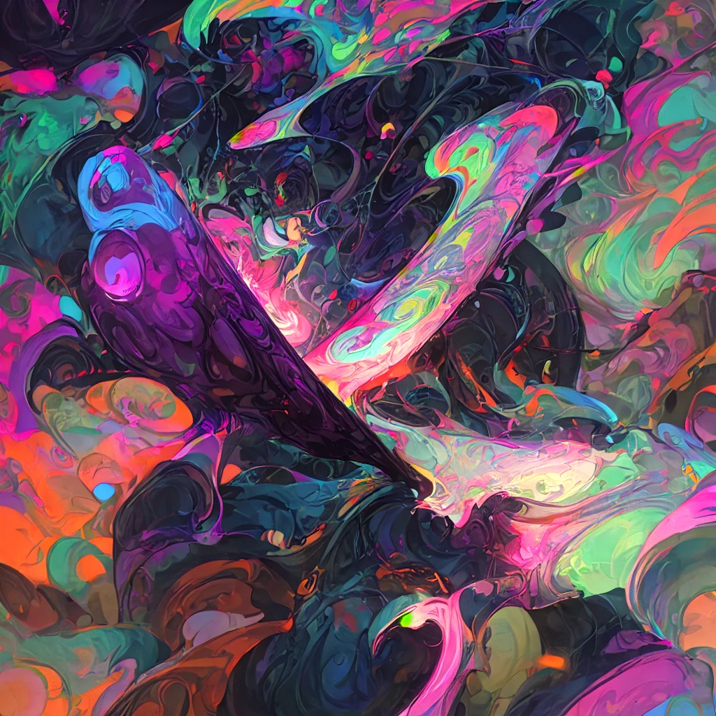 A captivating 2D render of a notebook page featuring the artist's signature "1-DIGITALCREATIONS" in a dazzling array of phosphorescent colors. The modern and stylish lettering embodies the artist's unique creativity and flair. Vibrant hues such as rosy pink, violet, orange, and green create a mesmerizing and fashionable atmosphere. The skillful fusion of illustration, typography, and the rendered notebook page showcases an exquisite blend of creativity, artistic expression, and a trendy, vibrant style. vibrant, fashion, illustration, typography, 2d render