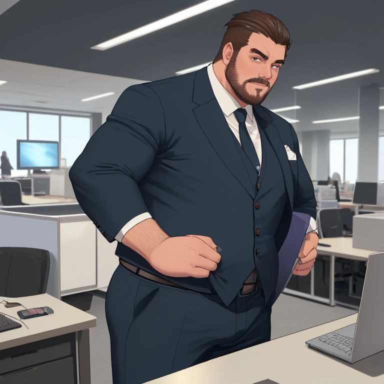Daddy,muscle, office suit,fat men