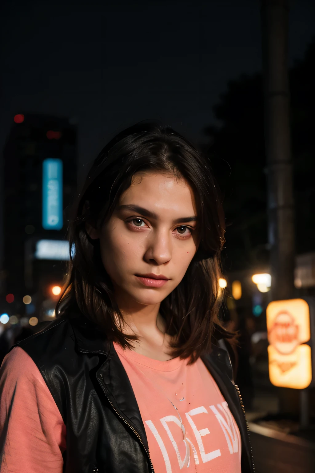 fashion portrait color photograph,man, neon lights 