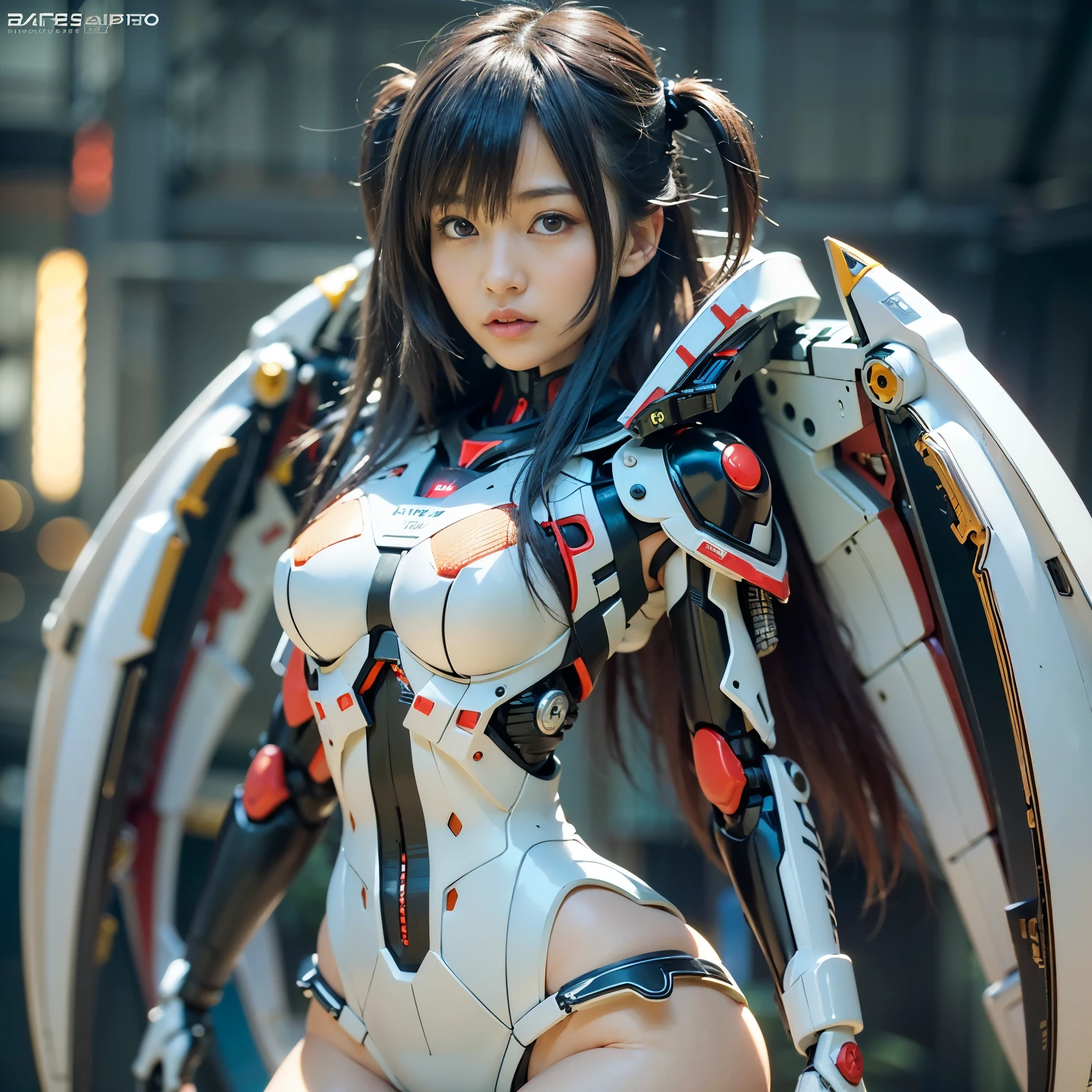 (masterpiece, best quality:1.2), (8k uhd, 16k, 32k, ultra high res), (photorealistic:1.37), (RAW photo), ultimate-realistic, ultimate-realistic details, ultimate-realistic texture, ultimate-intricate details, ultimate-realistic lighting, ultimate-realistic shadow, japanese girl, ultimate-cute face, ultimate-RAW skin, ultimate-realistic eyes, Beautiful Japanese girl with beautiful eyes and lips on upper body, spider body on lower body, bat wings, partly mechanical elements, , vivid colors, detailed depiction of girl's hair blowing in the wind, realistic textures on the spider body, mechanical partssurrealistic lighting, eerie atmosphere, dark and mysterious background, full body, masterpiece, best quality(:1.2), extremely ultra detailed, Japanese android girl,Plump,control panels,Squat,Mechanical Hand,Robot arms and legs, black sponge joints,blunt bangs,white robot body,ceramic body,white long boots,perfect cyborg girl,charging spot,She is charging now,blue eyes, extremely ultra real texture, human-like skin, realistic hair, realistic metal texture, professional lighting, (RAWphoto), photorealistic