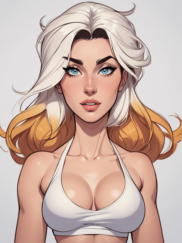 estilo de desenho animado:1.2), mulher brasileira draw ART Artline fundo branco mulher Imagem de desenho animado de uma mulher , roupas sensuais , garota super valente destemida , Ilustra??o estilo desenho animado, estilo de arte dos desenhos animados, estilo de arte dos desenhos animados, digital illustration style, design de personagens altamente detalhado, arte digital detalhada fofa, City fan art, design de personagem retrato, beautiful digital illustration, retrato de alta qualidade, arte em quadrinhos, retrato do design do personagem, white background Busty without clothes and medium breasts female character cartoon style dressed in uniform Fallout 4 Monica Bellucci style Cartoon style digital illustration colorful background diverse attractive woman sesy beautiful breasts and clothes white tank top in symmetrical, Female girlfriends pose with beautiful breasts in Cartoon style digital illustration