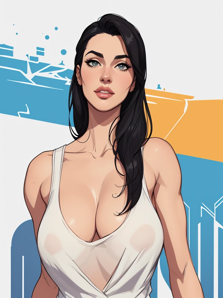 estilo de desenho animado:1.2), mulher brasileira draw ART Artline fundo branco mulher Imagem de desenho animado de uma mulher , roupas sensuais , garota super valente destemida , Ilustra??o estilo desenho animado, estilo de arte dos desenhos animados, estilo de arte dos desenhos animados, digital illustration style, design de personagens altamente detalhado, arte digital detalhada fofa, City fan art, design de personagem retrato, beautiful digital illustration, retrato de alta qualidade, arte em quadrinhos, retrato do design do personagem, white background Busty without clothes and medium breasts female character cartoon style dressed in uniform Fallout 4 Monica Bellucci style Cartoon style digital illustration colorful background diverse attractive woman sesy beautiful breasts and clothes white tank top in symmetrical, Female girlfriends pose with beautiful breasts in Cartoon style digital illustration 