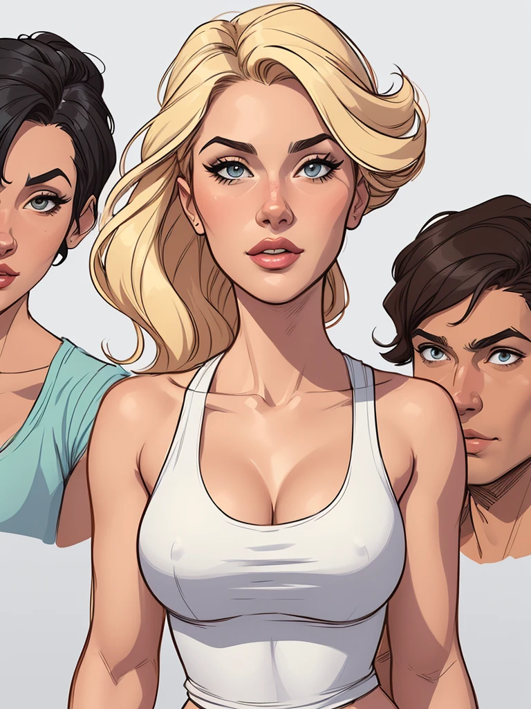 estilo de desenho animado:1.2), mulher brasileira draw ART Artline fundo branco mulher Imagem de desenho animado de uma mulher , roupas sensuais , garota super valente destemida , Ilustra??o estilo desenho animado, estilo de arte dos desenhos animados, estilo de arte dos desenhos animados, digital illustration style, design de personagens altamente detalhado, arte digital detalhada fofa, City fan art, design de personagem retrato, beautiful digital illustration, retrato de alta qualidade, arte em quadrinhos, retrato do design do personagem, white background Busty without clothes and medium breasts female character cartoon style dressed in uniform Fallout 4 Monica Bellucci style Cartoon style digital illustration colorful background diverse attractive woman sesy beautiful breasts and clothes white tank top in symmetrical, Female girlfriends pose with beautiful breasts in Cartoon style digital illustration