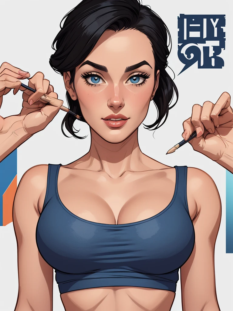 estilo de desenho animado:1.2), mulher brasileira draw ART Artline fundo branco mulher Imagem de desenho animado de uma mulher , roupas sensuais , garota super valente destemida , Ilustra??o estilo desenho animado, estilo de arte dos desenhos animados, estilo de arte dos desenhos animados, digital illustration style, design de personagens altamente detalhado, arte digital detalhada fofa, City fan art, design de personagem retrato, beautiful digital illustration, retrato de alta qualidade, arte em quadrinhos, retrato do design do personagem, white background Busty without clothes and medium breasts female character cartoon style dressed in uniform Fallout 4 Monica Bellucci style Cartoon style digital illustration colorful background diverse attractive woman sesy beautiful breasts and clothes white tank top in symmetrical, Female girlfriends pose with beautiful breasts in Cartoon style digital illustration