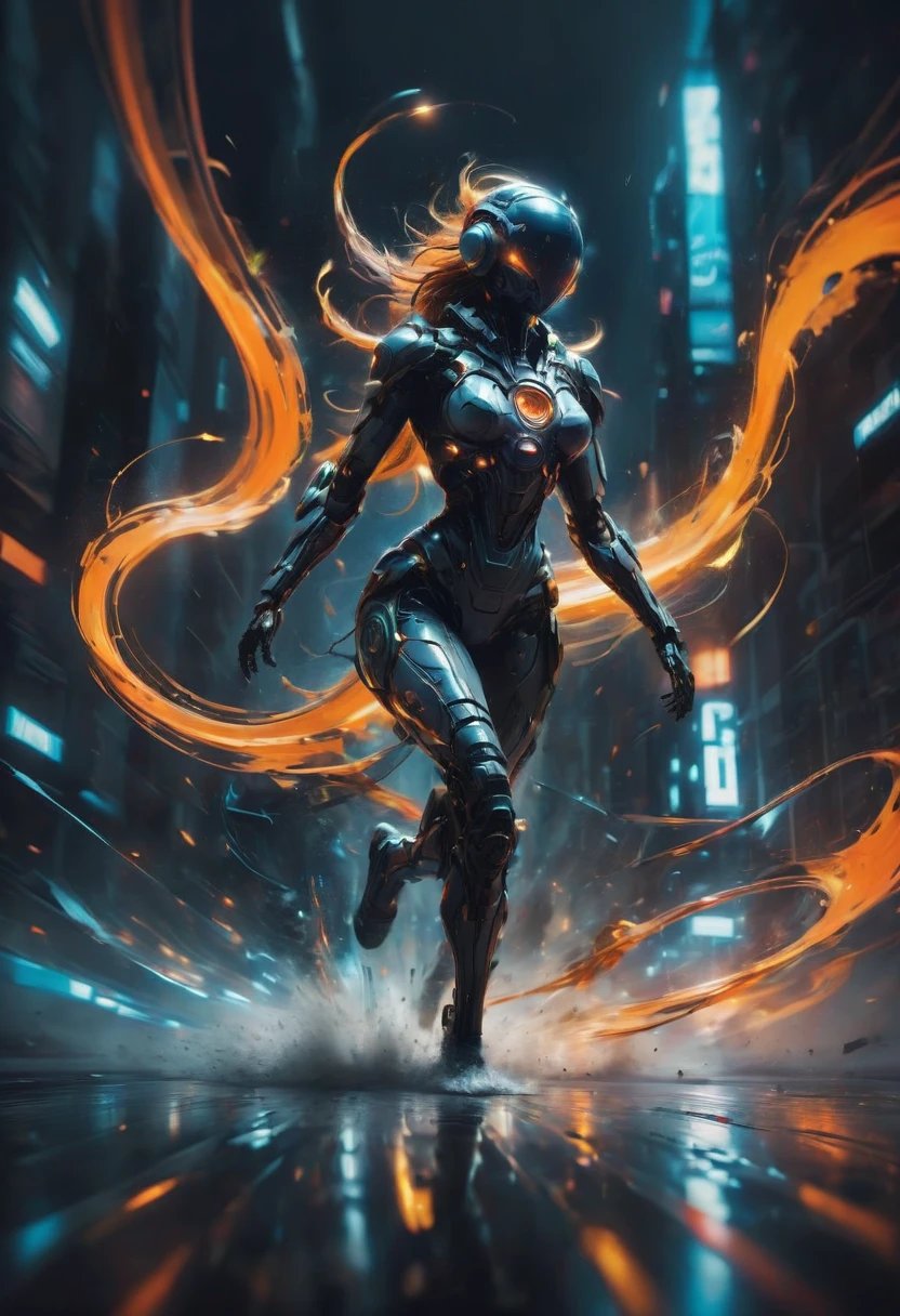 Motion Blur, action-lines, running, by Sparth, Surrealist, dynamic illustration, minimalism art, best quality, masterpiece, very aesthetic, perfect composition, intricate details, ultra-detailed