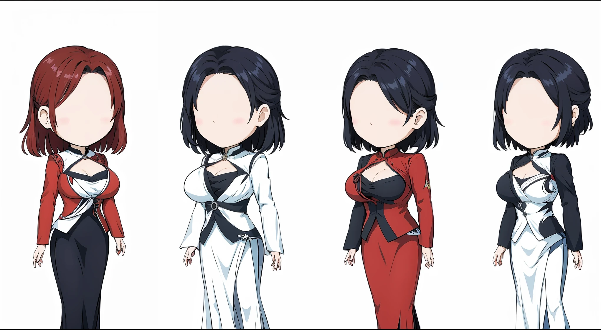 different ages、Anime characters of different ages wearing different costumes, Fashion Designs, Fashion Design, Anime style, Fleet Collection Style, Wearing long, flowing clothes, Anime style角色, Star witch clothes, Women, Anime style, Anime style, Wear flowing clothes, Wearing fantasy formal attire, 像命运这样的Anime style/overnight