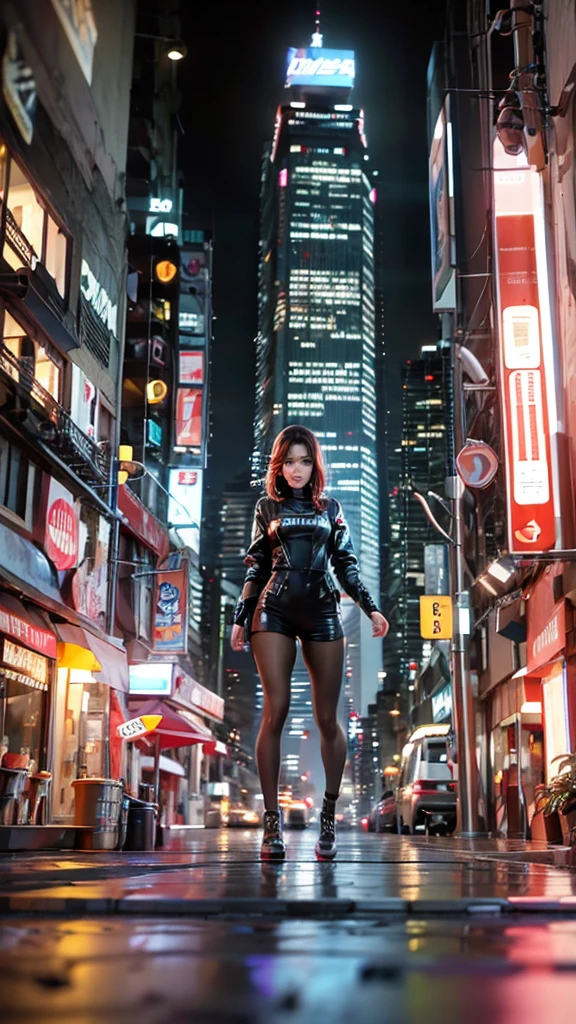 (best quality,4k,8k,highres,masterpiece:1.2),ultra-detailed,(realistic,photorealistic,photo-realistic:1.37),cyberpunk beautiful,neon lights,dystopian cityscape,holographic displays,futuristic skyscrapers,cybernetic enhancements,technological marvels,glowing circuitry,urban decay,nighttime rain-soaked streets,sleek flying vehicles,hovering drones,shimmering reflections,glowing eyes and implants,high-tech fashion,gritty alleyways,dazzling advertising billboards,action-packed chase scenes