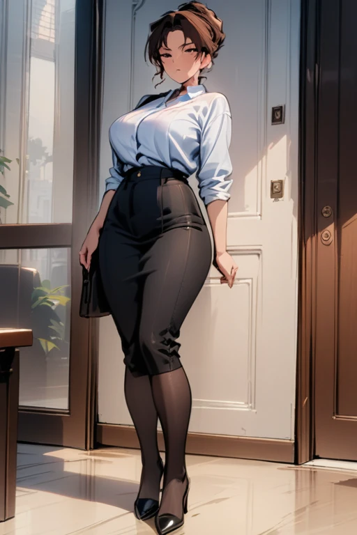 (masterpiece, best quality:1.2), 1 mature woman, solo,full body