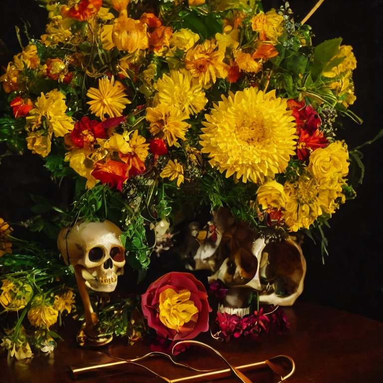 Skeletons,the art of death,flowers,metallicity