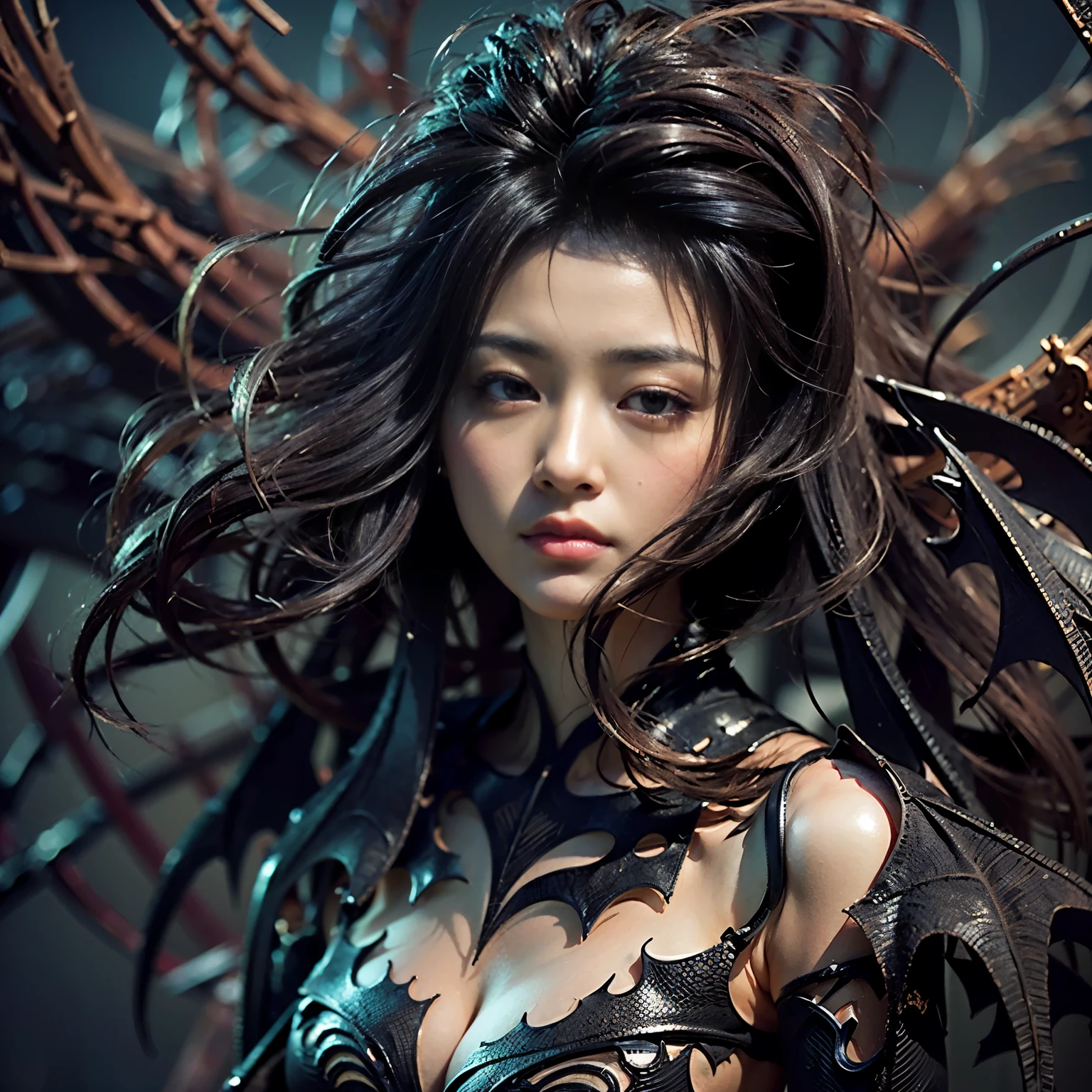 a woman in a costume with wings and a pink ring, hyperdetailed fantasy character, digital fantasy art ), detailed fantasy digital art, beautiful cyborg priestess, a beautiful fantasy empress, 2. 5 d cgi anime fantasy artwork, cgsociety and fenghua zhong, portrait of a cyborg queen, detailed digital anime art, extremely detailed artgerm