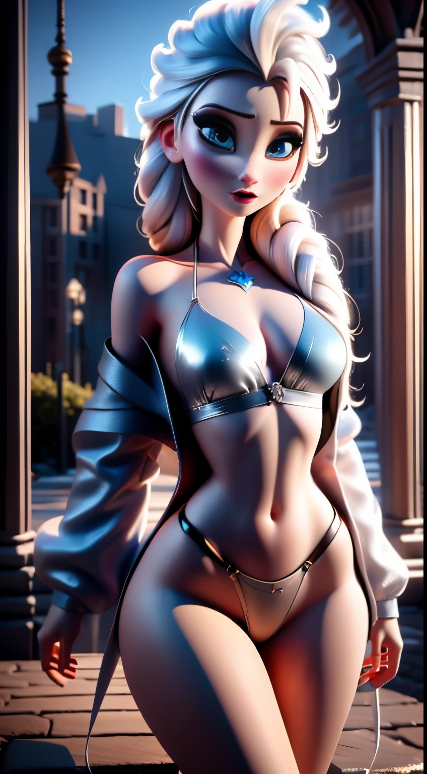 (elsa frozen-rose quartz SU mezclando modelos .) (ultra FUSION) Highly detailed CG unity 8k wallpaper, style shot, complex, high detail, dramatic, highest quality movie still image, very detailed, masterpiece, best quality, character design, Elsa, Elsa from Frozen,Pink Diamond fusion (( Dark style)), realistic ultra-detailed rendering style, natural light, sharp character design, (hard focus, 8k), (((natural skin texture))), 8k textures, soft cinematic lighting, adobe lightroom, dark room, hdr, Sophisticated, Elegant, Rich Detail, Sharp Focuilm Look) )), Soothing Tones, Detail Frenzy, Intricate Detail, Super Detail, Low Contrast, Soft Film Lighting, Dull Colors, Exposure Blending, HDR, Fade, 35mm, f/1.4, ISO64, f16, 25 sec.