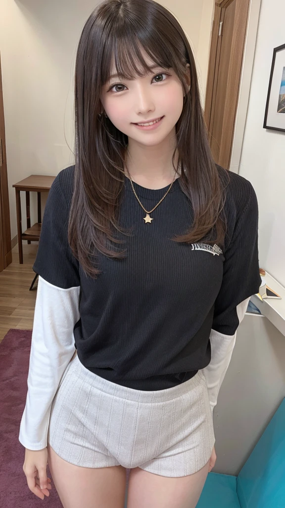 (Ultra-detailed背景、Detailed Background)、Absurd、High Resolution、Ultra-detailed、Very detailed、One girl、16 years old、(Colorfulのトランプマーク:1.3)、(Tangled:1.2)、(Geometry:1.2)、(Colorful)、Slender、、Flat Body、Faces of high school students、(Laughter:1.6)、break、Showing teeth