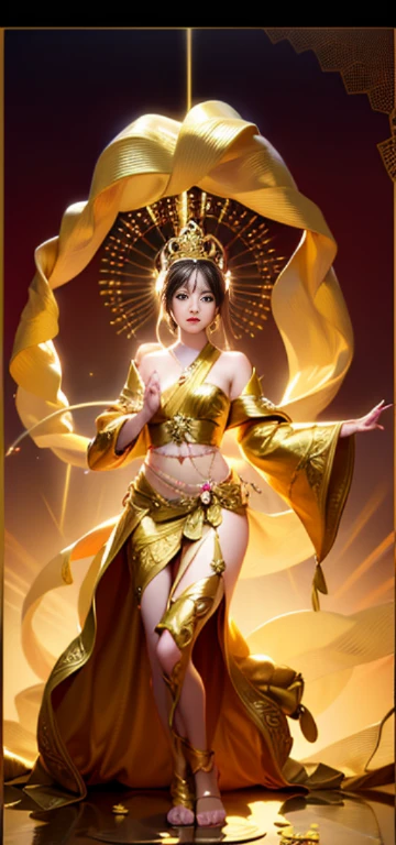 1 girl、highest quality、masterpiece、Ultra-high resolution、(Realistic:1.4)、RAW Photos、god々々女godシビット、(15歳のbeautiful girl'face)、Straight Long Hair、Glowing Skin、dramatic、(Golden see-through super mini high leg leotard)、(Golden transparent fluttering robe)、(gold buddha statue)、(Golden statue of Guanyin Bodhisattva)、((small gold headband))、(pray)(Are standingwhole body)、((Delicate fingers、Delicate hands))、(Delicate feet)、(大きく豊かな胸で美新新newフルバスト)、(rocket )、((Golden Garter Stockings))、((ギリシャの黄金god殿))(Golden wall decorated with gold)、(Blur the background)、(big、 stand)、(Woman praying)、(pray with Your Hands Together)、whole body、Are standing、pray with Your Hands Together、delicate face、Delicate hands、Delicate feet、body anatomy、welcome、Thinking Ahead、黄金のギリシャgod殿、sexy、praybeautiful girl、Gold Micro Bikini、Dark brown hair、golden tiara、ギリシャgod殿の柱、Looking at the audience、beautiful girl、Golden Garter Stockings、Golden Apron、stand、のbeautiful girl、erotic、Etiechi、sexy、女godの降臨、god々new、