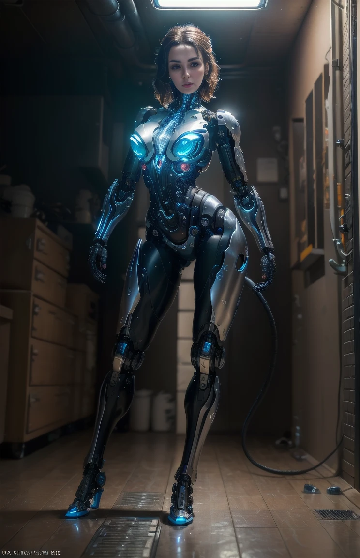 (Best quality, 4K, 8 k, A high resolution, masterpiece:1.2), absurdity, masterpiece, ultra detailed, (realistic, photorealistic, photorealistic:1.37), complex parts, HDR, (complex parts:1.12), (hyper detailed, hyper realistic, Soft lighting, spicy:1.2), beautiful figure, Magnificent ???????, (complex part, Hyper detailed:1.15), cyborg woman sneaks around like a cat on all fours