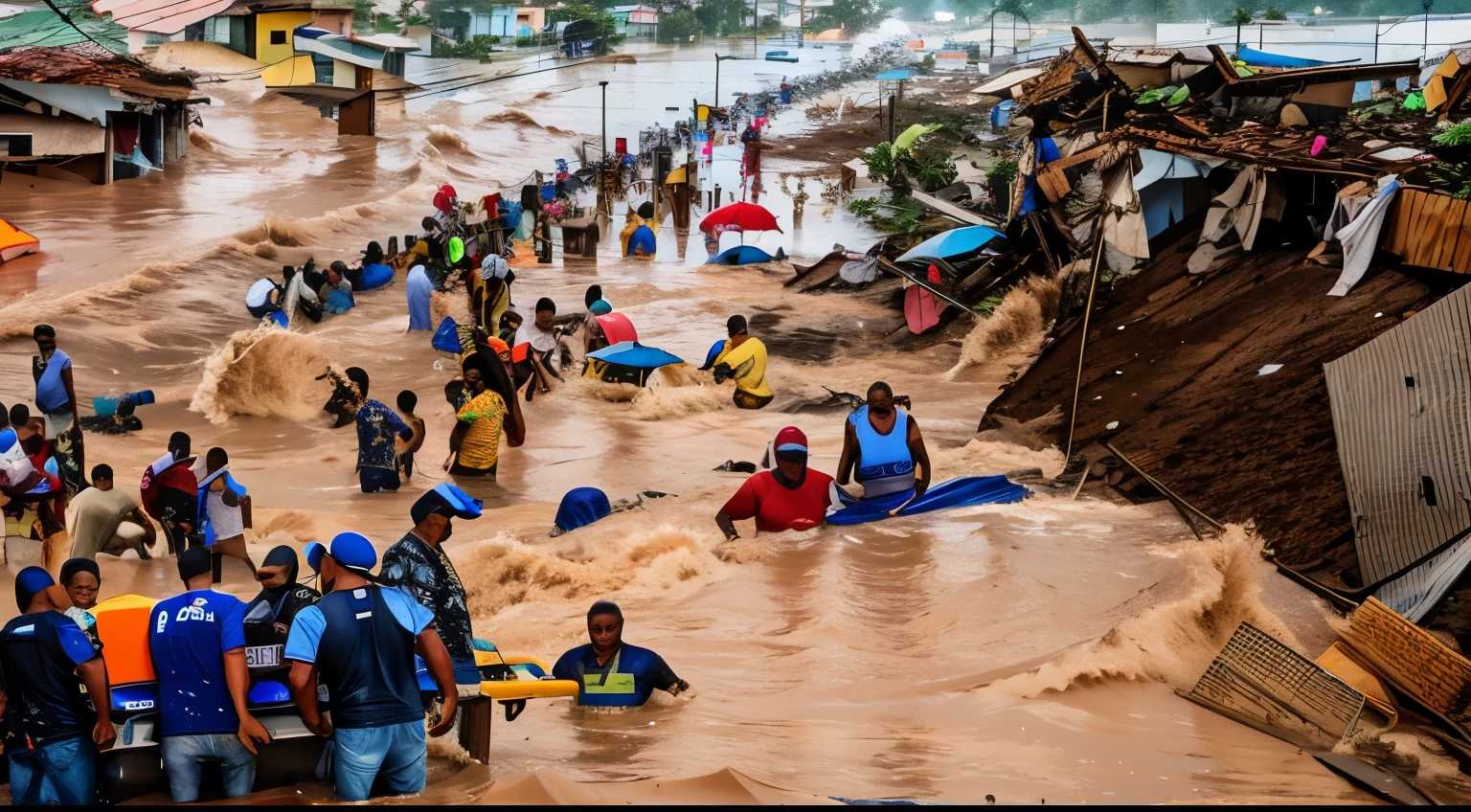 Torrential rains caused serious flooding in the Dominican Republic