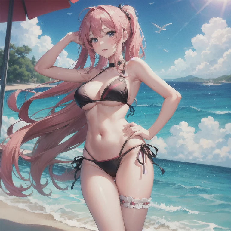(best quality,4k,anime:1.2),(bikini:bikini anime girl:1.1),(realistic:bikini anime girl:1.37),(wallpaper:4k,anime girl:1.2),(ultra high-res:anime wallpaper,4k:1.2),(smooth:anime CG art:1.1),(Portraits:anime style:1.2),(beautiful:anime girl:1.1),(charming:anime girl:1.1)