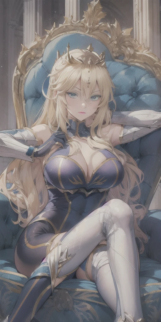 ((highest quality、High resolution、Highly detailed CG Unity 8K wallpaper))、detailed face、perfect body、unparalleled beauty、blonde、beautiful breasts、nipple、open your legs、Embarrassing erotic smile、skirt、((She shows me her panties and seduces me))