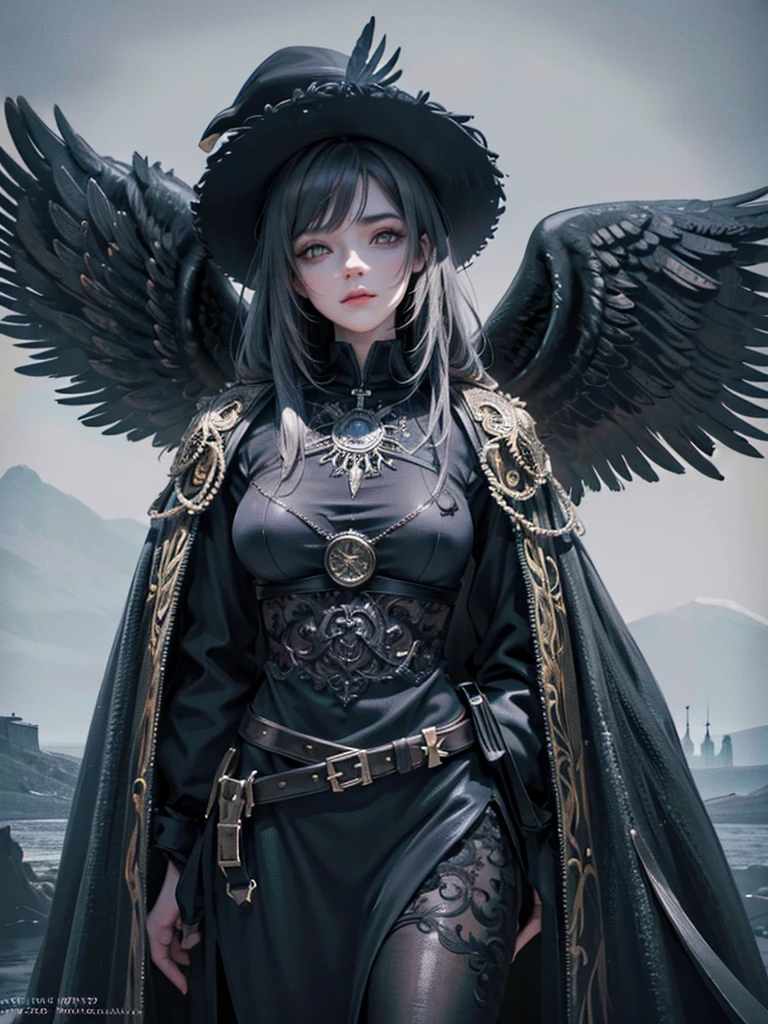 (dark magic), (grim), the raven, (intricate details), (hyperdetailed), 8k hdr, high detailed, lot of details, high quality, soft cinematic light, dramatic atmosphere, atmospheric perspective