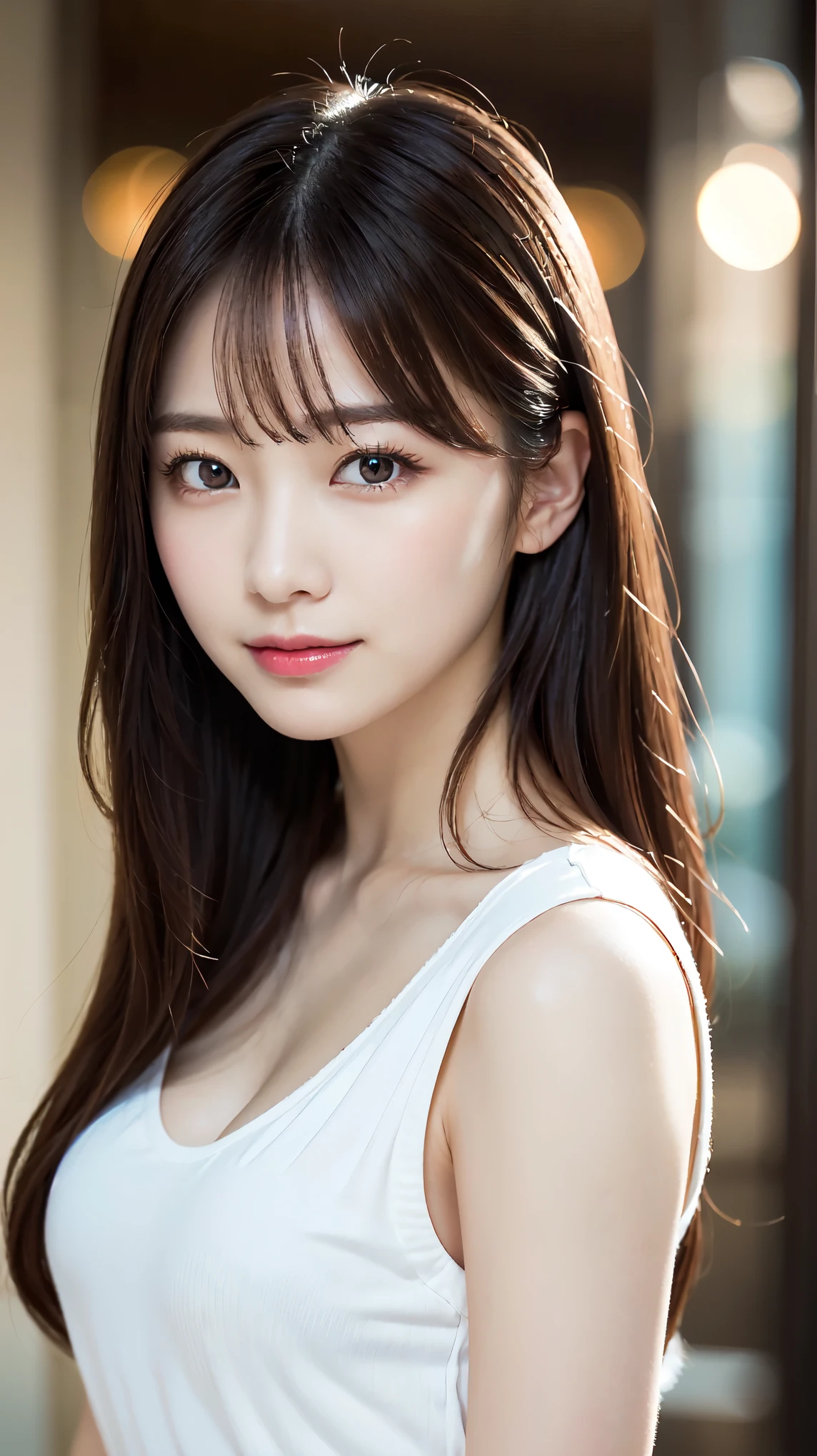 White Shirt、full body shot、Complex and beautiful eyes、woman、womanらしい髪型、Natural color lip、bold and sexy pose、smile、Ocean、((18歳woman:1.2))、Young adorable Japanese face, Official Art，Highly detailed CG Unity 8k wallpaper，（masterpiece:1.0),(highest quality:1.0), 超A high resolution,4k,Very detailed, photo shoot, 8K, nffsw, High resolution, Kodak Portrait 400, Film Grain, Lens Flare Glow,高いest quality,8K,nffsw:1.2),Portrait Shot,8K、View Viewer