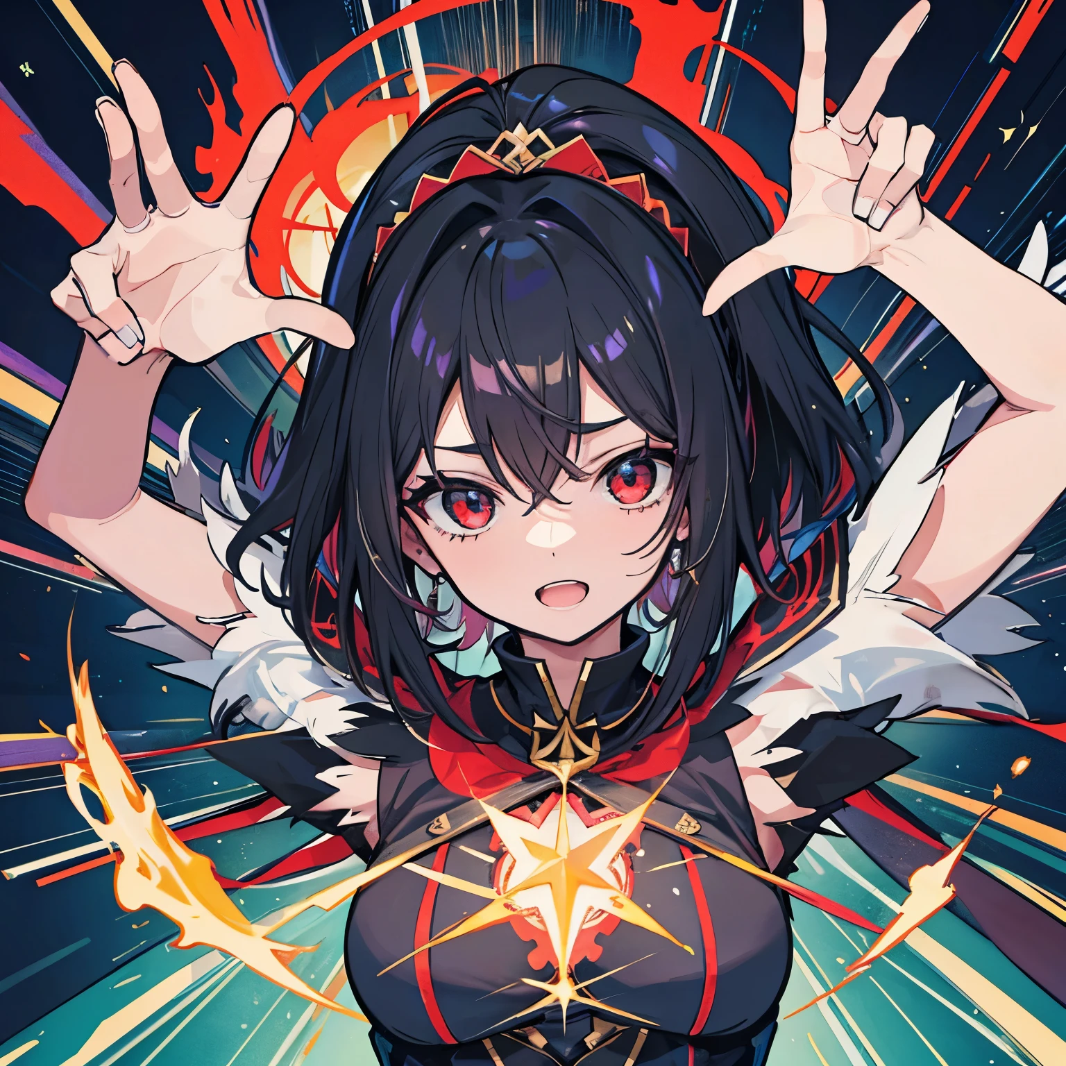 ai-generated,official style, cure ace, madoka aguri, dokidoki! precure, red eyes,, battle costume,very aesthetic, lipstick, 、very aesthetic, best quality, intricate, overall detail, huge breasts, thinking,stern、straight-on, intricate, hyper-detailed, 100-layer, depth of field、amazing quality, excellent, {{{{ultra-high resolution}}}}, {{{hi-vision anime}}},tachi-e, standing, , best quality, amazing quality, very aesthetic, absurdres、, best quality, amazing quality, very aesthetic, absurdres