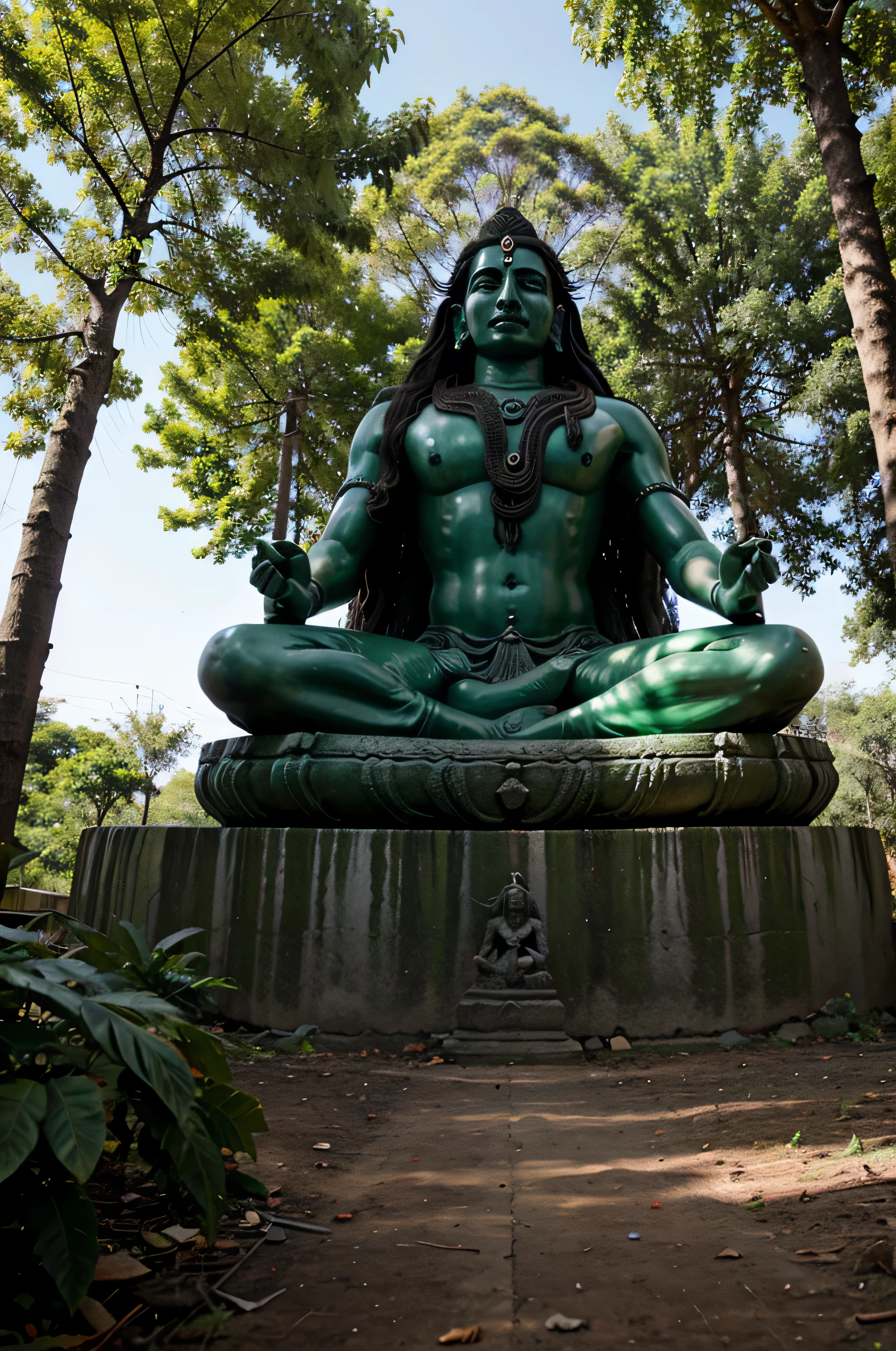 Image of lord shiva made from trees