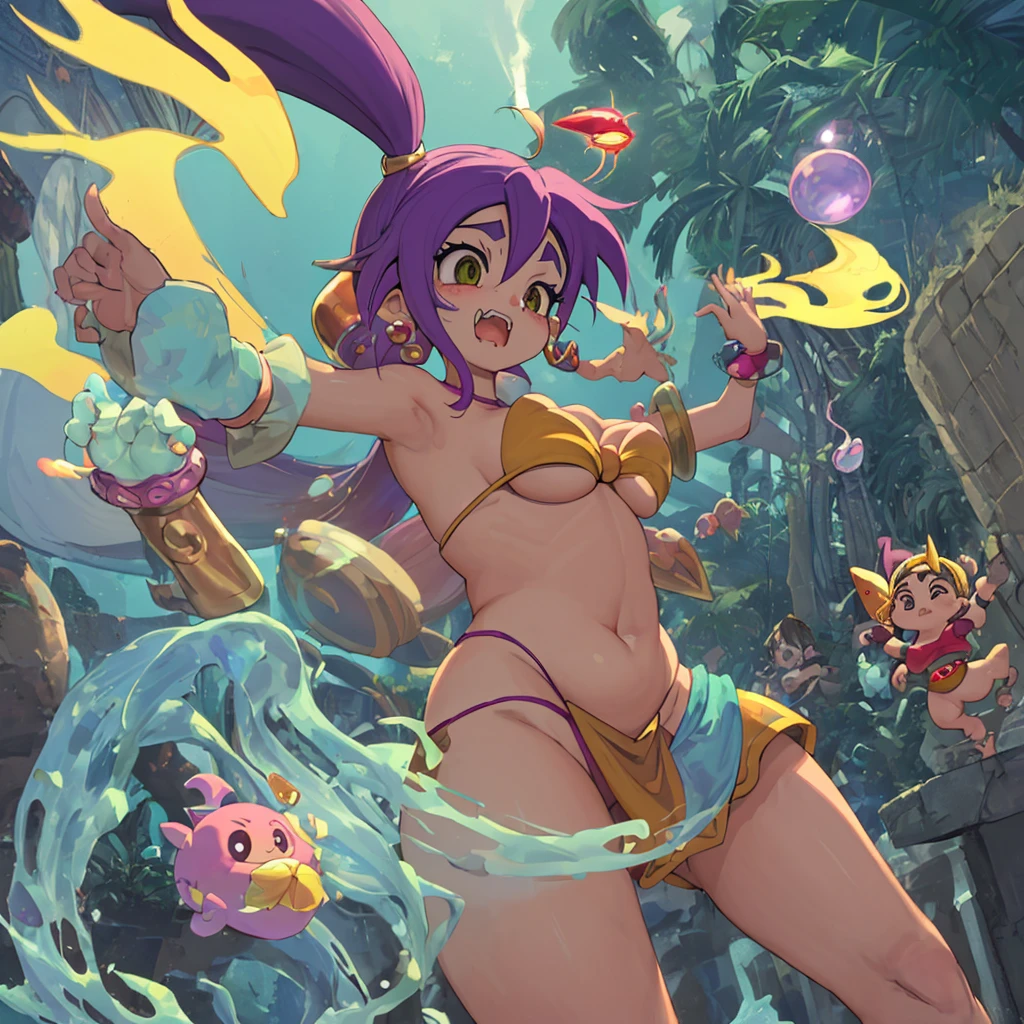 Shantae fat chubby belly nimu fat chubby belly two are being surprised and criying