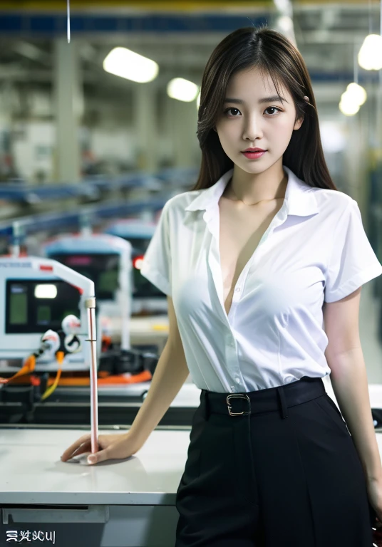 electronics factory,assembly line,Big ,clothes soaked,white shirt,Unbuttoned clothes,Exposing breasts,No underwear,Korean Girl, beautiful south Korean woman, gorgeous young Korean woman, tzuyu from times, beautiful young Korean woman, Korean woman, Nam Jae-yeon, Korean female fashion models, jinyoung shin, portrait of female Korean Idol, Korean Idol, Cui Xianhua, Huang Shishi